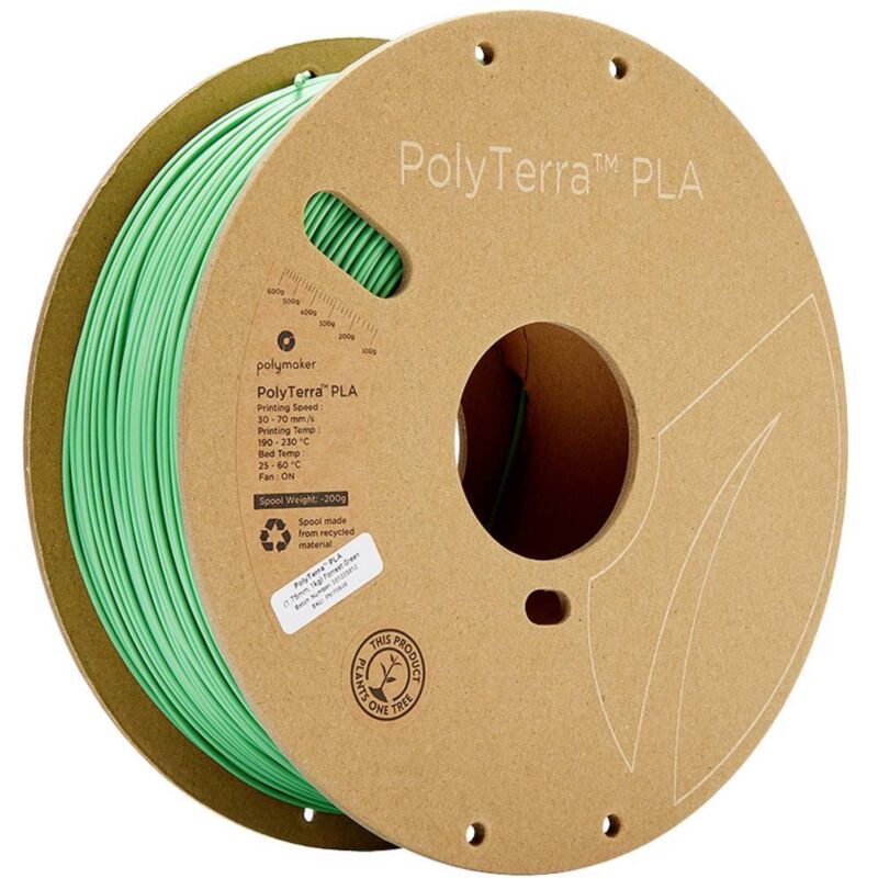 70846 PolyTerra pla Filament pla faible teneur en plastique 1.75 mm 1000 g vert (mat) 1 pc(s) - Polymaker