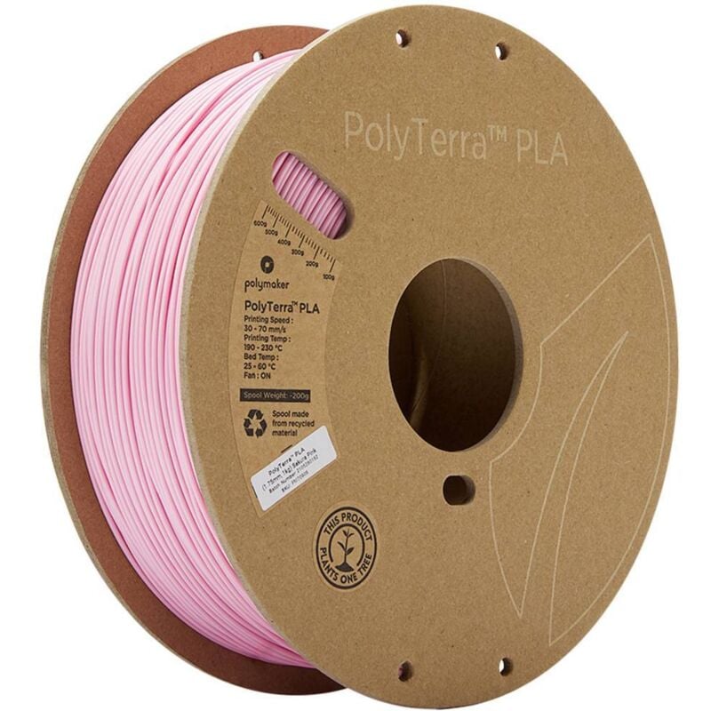 70908 PolyTerra Filament pla faible teneur en plastique 1.75 mm 1000 g rose sakura 1 pc(s) - Polymaker