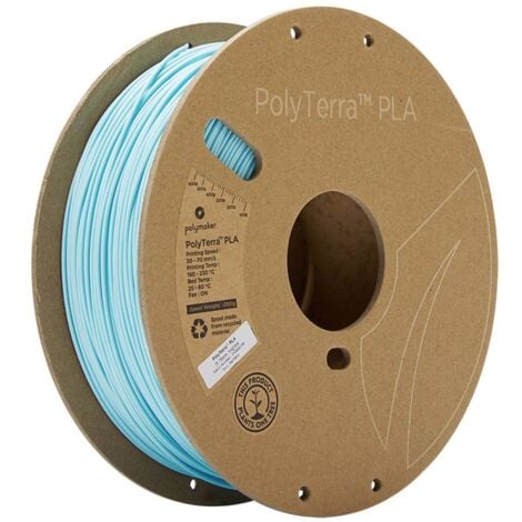 Polymaker 70910 PolyTerra Filament PLA faible teneur en plastique 1.75 mm 1000 g bleu glacier 1 pc(s)