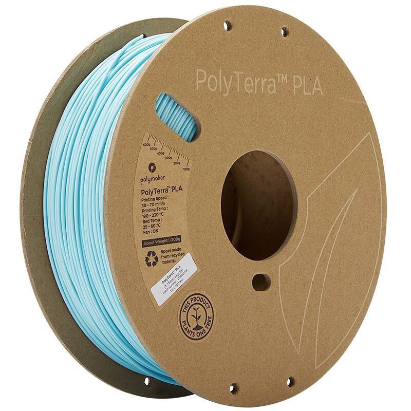 70910 PolyTerra Filament pla faible teneur en plastique 1.75 mm 1000 g bleu glacier 1 pc(s) - Polymaker