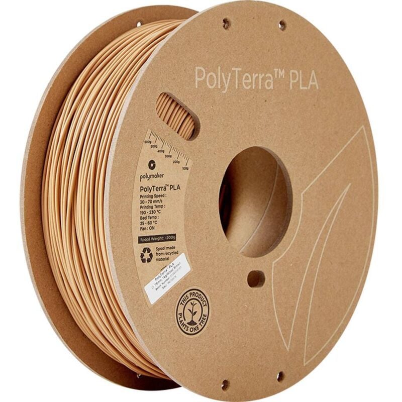 Polymaker - 70976 PolyTerra Filament pla faible teneur en plastique 1.75 mm 1000 g bois marron (satiné) 1 pc(s)