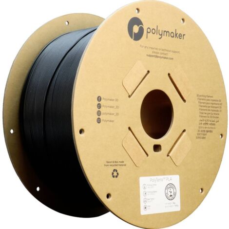 Polymaker PA04007 Charcoal Black Filament PLA mat faible teneur en plastique 1.75 mm 3000 g noir (mat) PolyTerra™ PLA 1 pc(s) Q251803