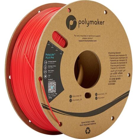 Polymaker PA07004 Filament PLA Pro rigidité élevée, résiste aux chocs 1.75 mm 1000 g rouge PolyLite™ 1 pc(s) Q258933