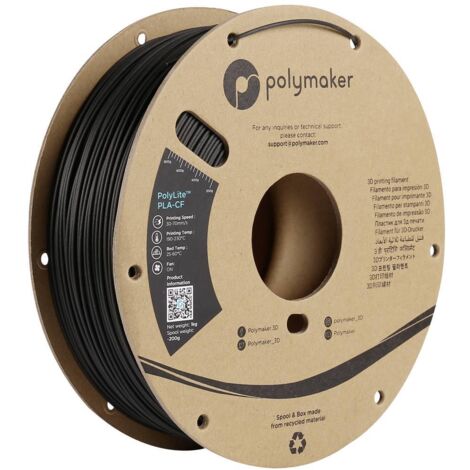 Polymaker PA10001 Filament PLA-CF renforcé de fibres de verre 1.75 mm 1000 g noir PolyLite™ 1 pc(s)