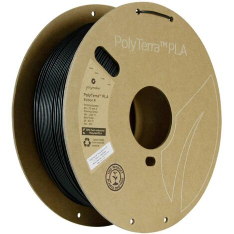Polymaker PA11001 Filament PLA, PLA mat mat, PLA recyclé 1.75 mm 1000 g noir PolyTerra™ Edition-R 1 pc(s) Q258803
