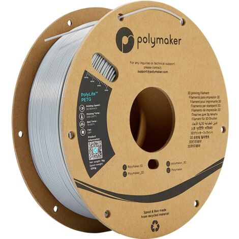 Polymaker PB01003 PolyLite Filamento per stampante 3D PETG resistente al calore, Elevata resistenza alla trazione 1.75