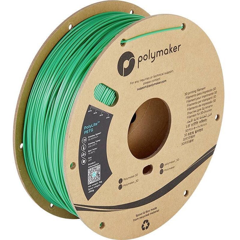 PB01005 PolyLite Filament petg résiste à la chaleur, résistance élevée à la traction 1.75 mm 1000 g vert 1 pc - Polymaker