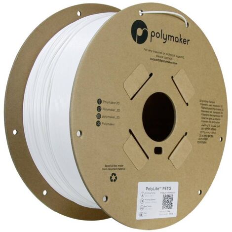 Polymaker PB01052 Filament PETG résiste à la chaleur, résistance élevée à la traction 1.75 mm 3000 g blanc PolyLite™ 1 pc(s) Q253893