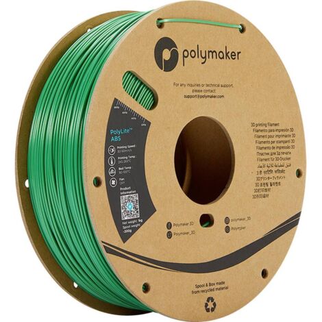Polymaker PE01005 PolyLite Filamento per stampante 3D Plastica ABS odore ridotto 1.75 mm 1000 g Verde 1 pz.