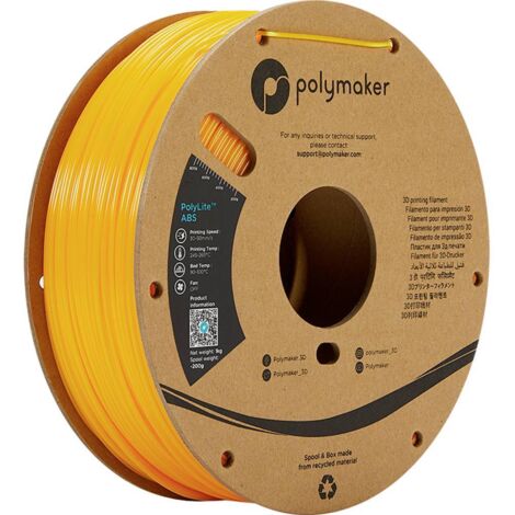 Polymaker PE01006 PolyLite Filamento per stampante 3D Plastica ABS odore ridotto 1.75 mm 1000 g Giallo 1 pz.