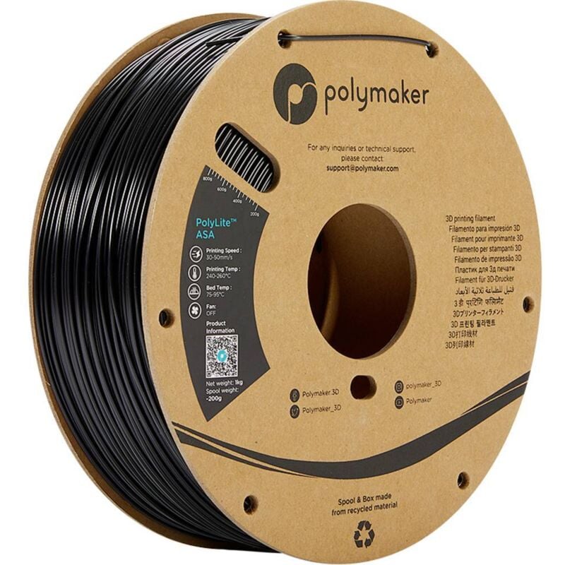 PF01001 PolyLite Filament asa résistant aux uv, résistant aux intempéries, résiste à la chaleur 1.75 mm 1000 - Polymaker