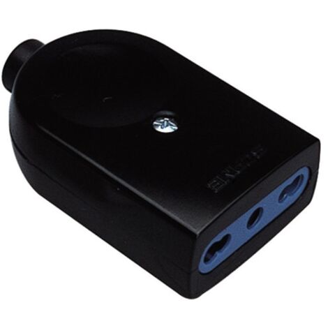 POLYPOOL PP0466 Presa mobile bivalente uscita cavo assiale Nero