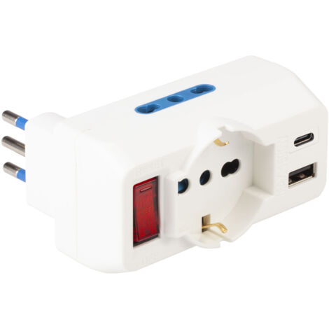POLYPOOL PP2389 Netzstecker-Adapter Typ L (IT) Weiß