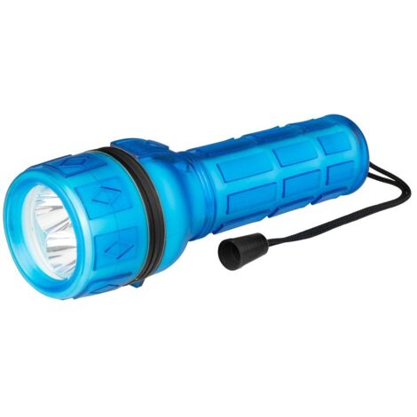 Polypool PP3151 Torcia Led in Gomma Antiurto Azzurra con Protezione Acqua
