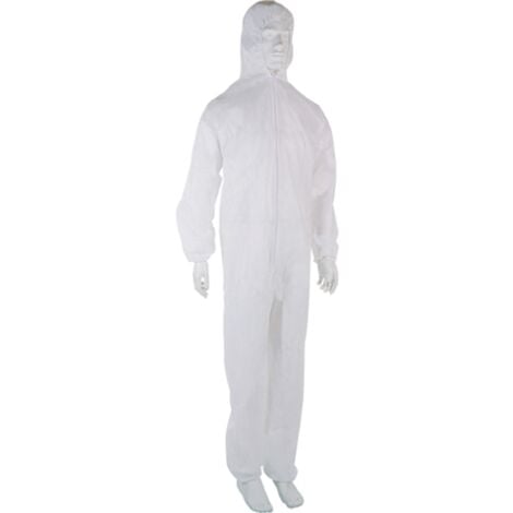 SINGER SAFETY Polypropylen-Overall mit Kapuze und Reißverschluss SINGER - Weiß Größe L - PLYCBC03