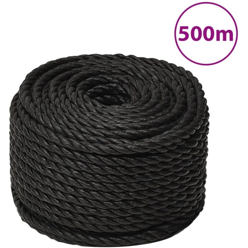 Arbeitsseil Schwarz 10 mm 500 m Polypropylen - Vidaxl