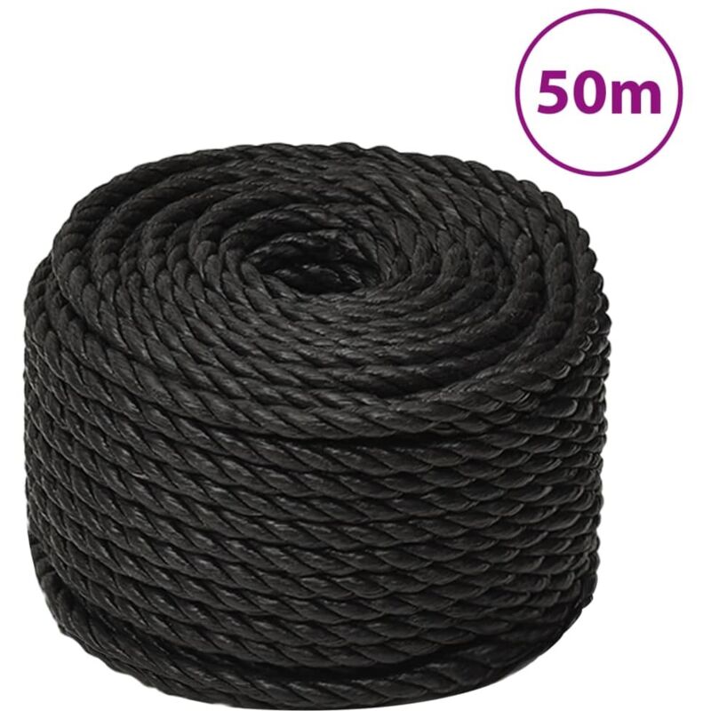 Arbeitsseil Schwarz 16 mm 50 m Polypropylen Vidaxl