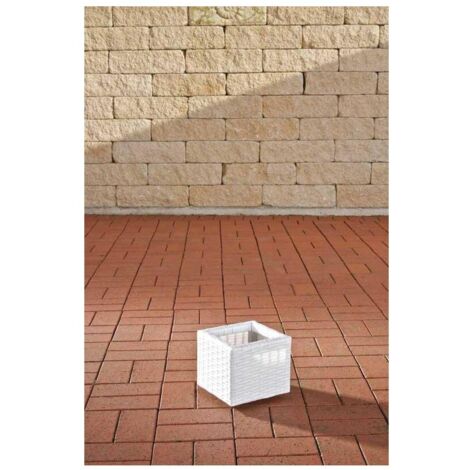 Polyrattan Blumenkübel Laura S weiß