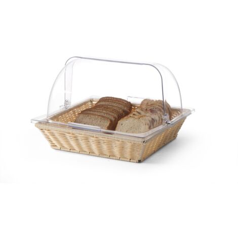 Polyrattan Brotkorb mit Deckel ROLLTOP GN2/3 Höhe 245mm - Hendi 426968