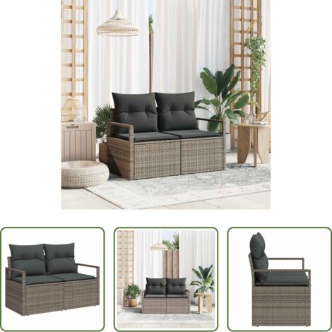 Polyrattan -  Divano da giardino con cuscino 120 x 62 x 69 cm. polyrattan