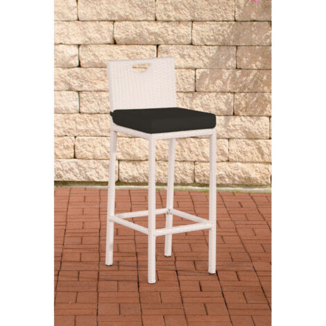 Polyrattan Garten Barhocker Mari anthrazit weiß