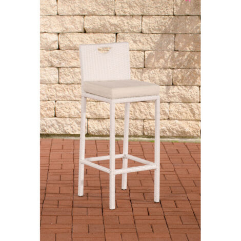 Polyrattan Garten Barhocker Mari cremeweiß weiß