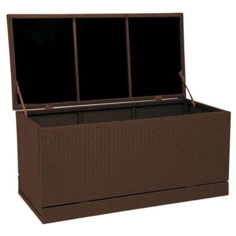 Polyrattan Gartenkissenbox Gartentruhe Auflagenbox Kissenbox Aufbewahrungsbox  - braun