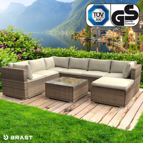 Polyrattan Gartenmöbelset LUXUS braun