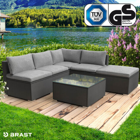 Polyrattan Gartenmöbelset OASE schwarz