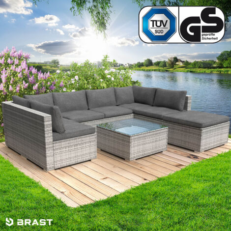 Polyrattan Gartenmöbelset SUNSHINE grau