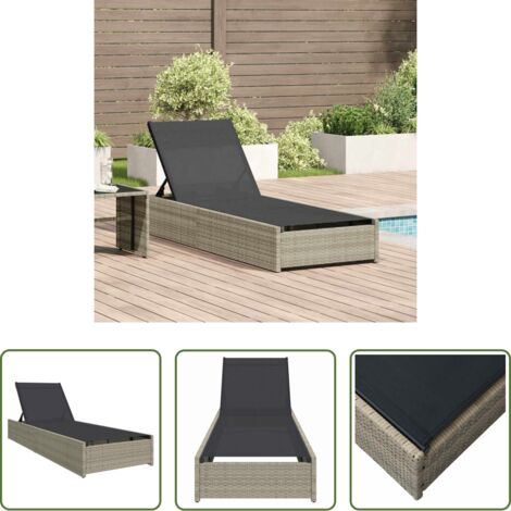 Polyrattan -  Lettino da sole Beige 200.5 x 70 x 75 cm polyrattan