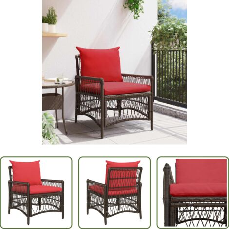 Polyrattan -  Sedia da Giardino Marrone 73 x 61 x 77 cm polyrattan