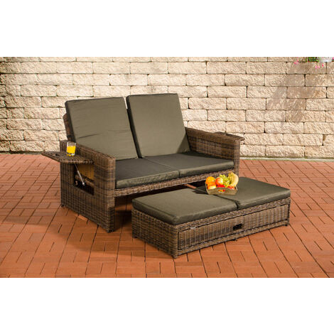 Polyrattan Sofa Ancona 5mm braun-meliert anthrazit