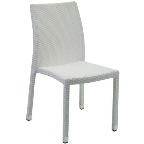 Polyrattan-Stuhl in Eisweiß cm 61 x 47 x 88h