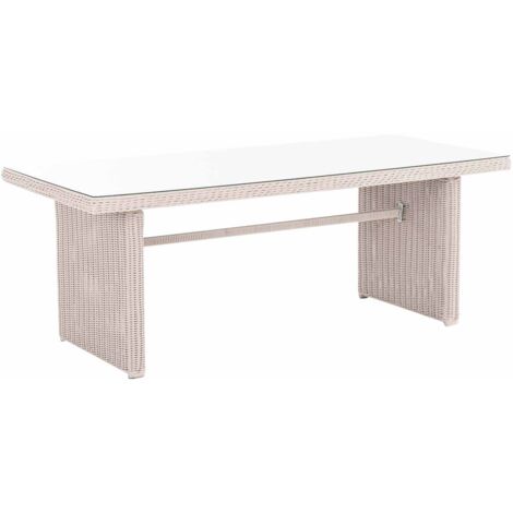 Polyrattan Tisch Fontana XL 200 x 90 cm perlweiß