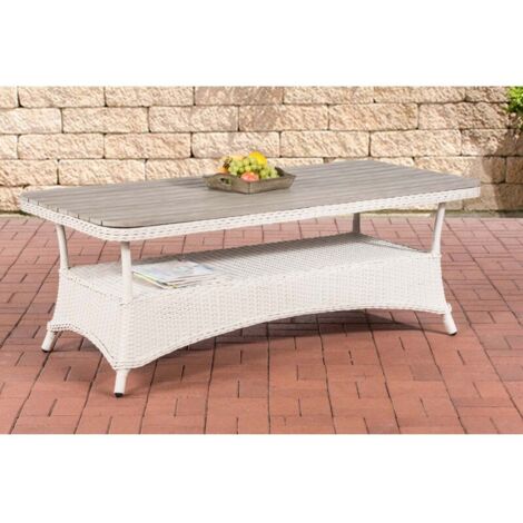 Polyrattan WPC-Tisch Pandora perlweiß 160x80 cm