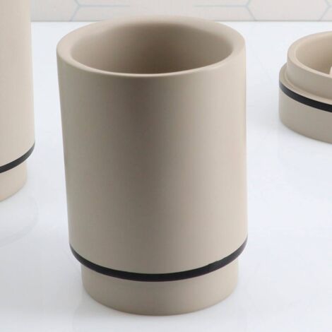 Polyresin-becher rund - schnur schwarz - Tendance
