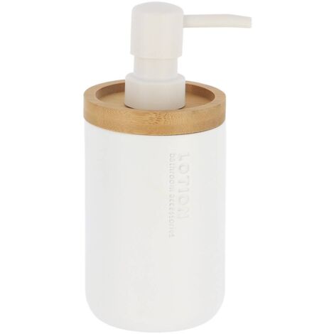 Polyresin-seifenspender 280 ml - weiss bambus - Tendance