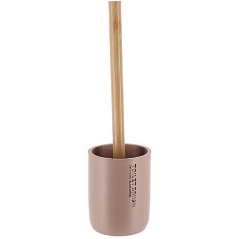 Polyresin-wc-bürste - cappuccino bambus - Tendance