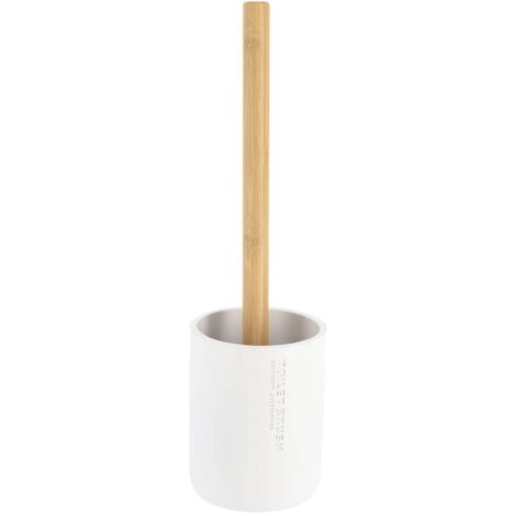 Polyresin-wc-bürste - weisser bambus - Tendance