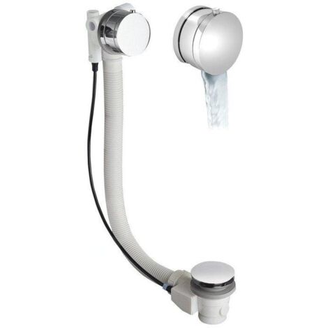 Polysan Accessoires - Garniture de vidage et de trop-plein pour baignoire, avec alimentation, avec bowden, longueur 575 mm,