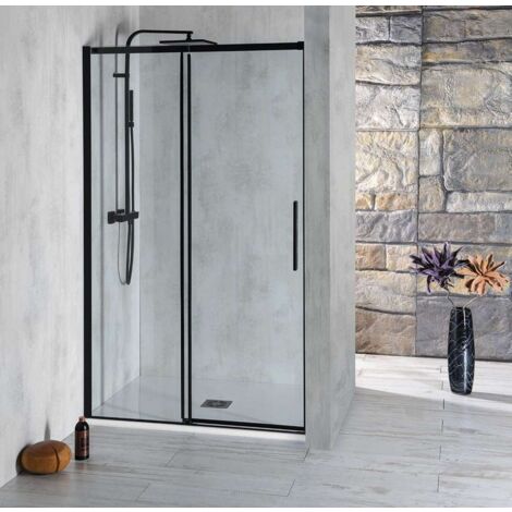 Polysan Altis Line - Anta doccia, due pezzi Black, 147-151 cm, nero opaco/vetro trasparente AL4212B