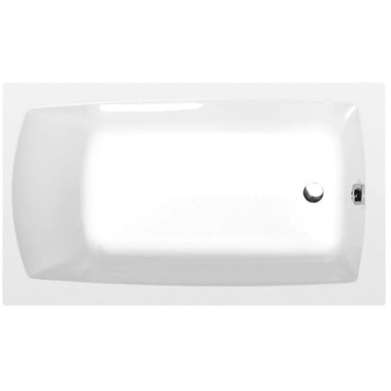 Polysan 120x70 cm Lily baignoire rectangulaire gain de place 150 L en acrylique, gauche et droite, sans pieds, blanc (25111)