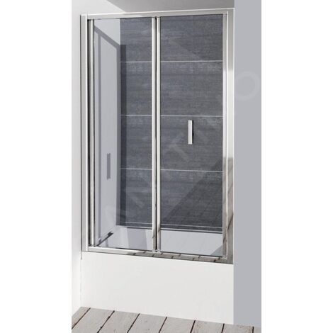 Polysan Deep - Porte de douche pliante 1000 mm, aluminium brillant/verre clair MD1910