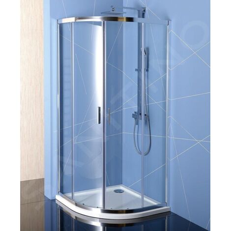 Polysan Easy Line - Cabine de douche quart de cercle, 90x90 cm, aluminium poli/verre clair EL2615