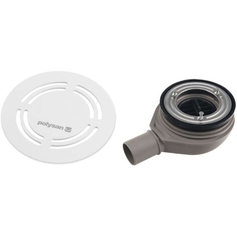 Polysan Flexia - Sifone Geberit per piatto doccia, diametro 90 mm, DN40, copriscarico rotondo, bianco 17771