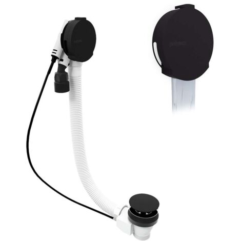 Polysan - Garniture de vidage avec remplissage par le trop-plein, longueur 80 cm, noir brillant 71853.21
