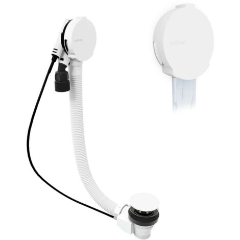 Polysan - Juego de desagüe y rebosadero para bañera con llenado, longitud 60 cm, blanco 71851.10