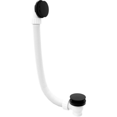 Polysan - Juego de desagüe y rebosadero para bañera, longitud 120 cm, ClickClack, negro mate 71858.21
