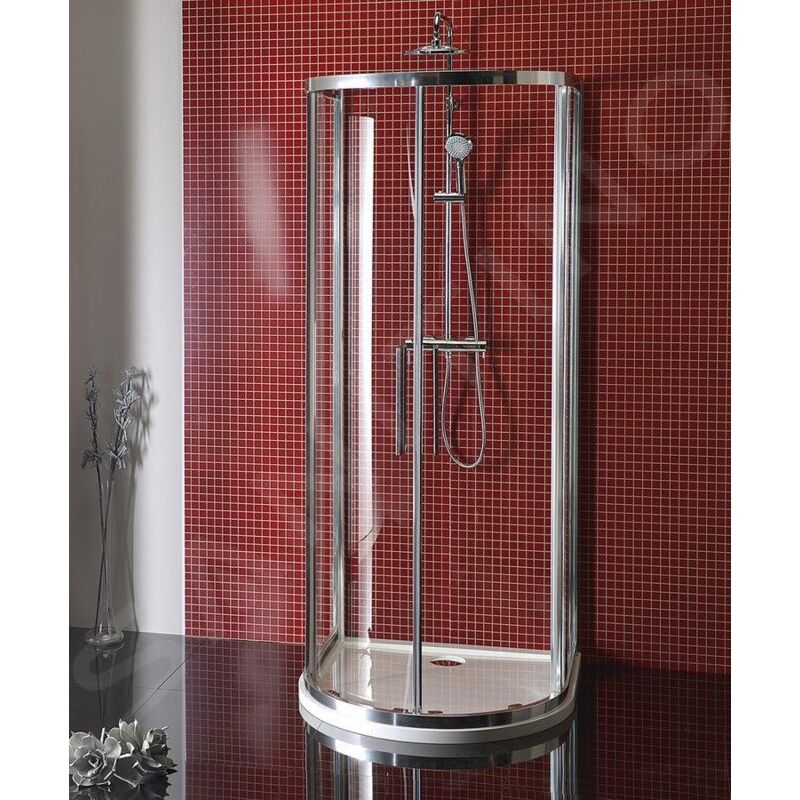 Polysan - Lucis Line - Cabine de douche demi-circulaire, 900 x 900 mm, verre clair DL3615